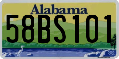AL license plate 58BS101