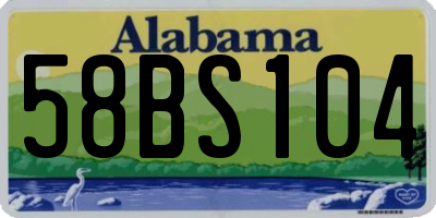 AL license plate 58BS104