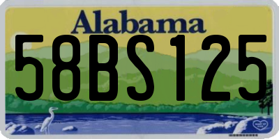 AL license plate 58BS125