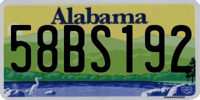 AL license plate 58BS192