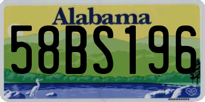 AL license plate 58BS196