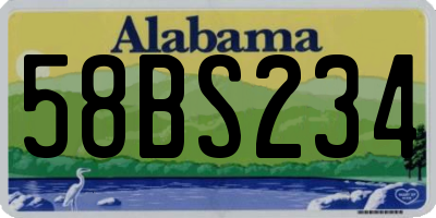 AL license plate 58BS234