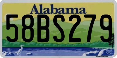 AL license plate 58BS279