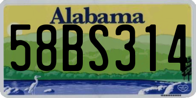 AL license plate 58BS314