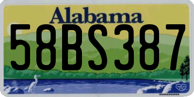 AL license plate 58BS387