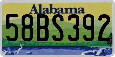 AL license plate 58BS392