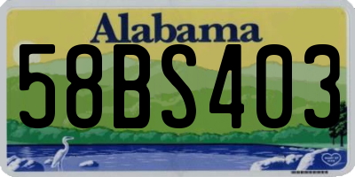 AL license plate 58BS403