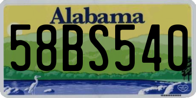 AL license plate 58BS540