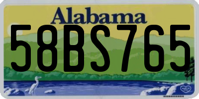 AL license plate 58BS765