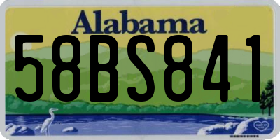 AL license plate 58BS841