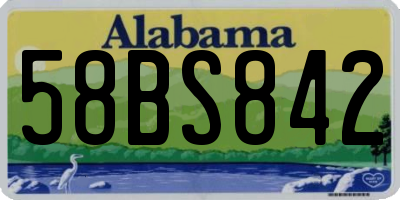 AL license plate 58BS842