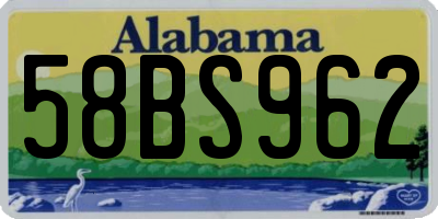AL license plate 58BS962