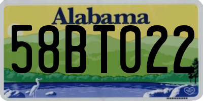 AL license plate 58BT022