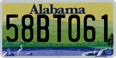 AL license plate 58BT061