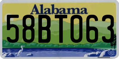AL license plate 58BT063