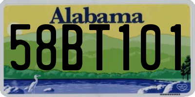 AL license plate 58BT101
