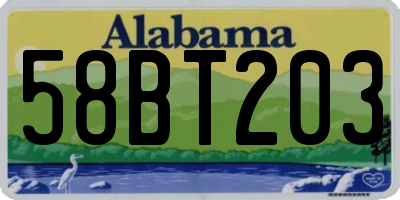 AL license plate 58BT203