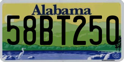 AL license plate 58BT250
