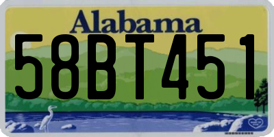 AL license plate 58BT451