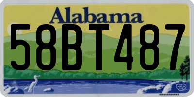 AL license plate 58BT487