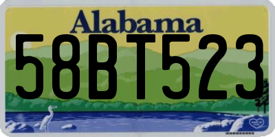 AL license plate 58BT523