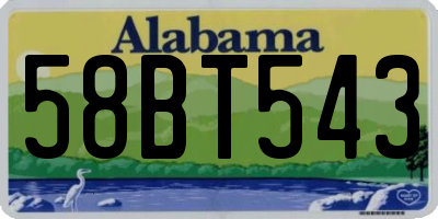 AL license plate 58BT543