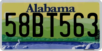 AL license plate 58BT563