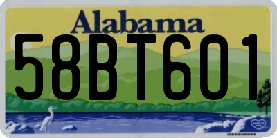 AL license plate 58BT601