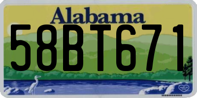 AL license plate 58BT671