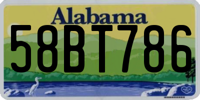 AL license plate 58BT786
