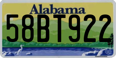 AL license plate 58BT922