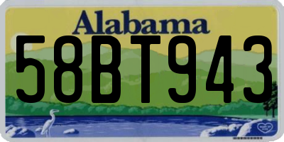 AL license plate 58BT943