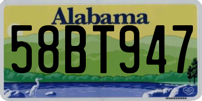 AL license plate 58BT947