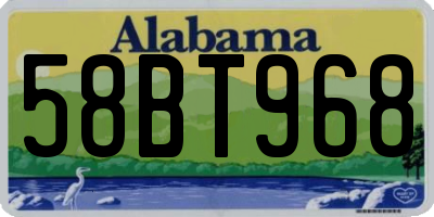 AL license plate 58BT968
