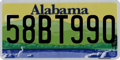 AL license plate 58BT990