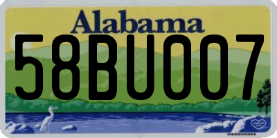 AL license plate 58BU007