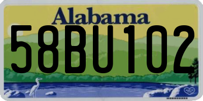 AL license plate 58BU102