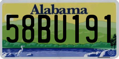 AL license plate 58BU191