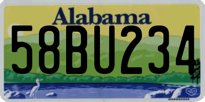 AL license plate 58BU234