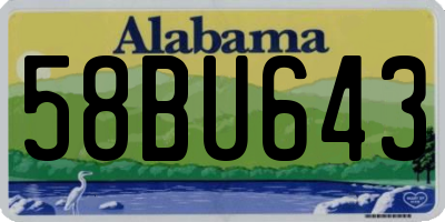 AL license plate 58BU643