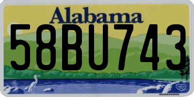 AL license plate 58BU743