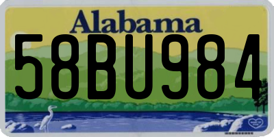 AL license plate 58BU984