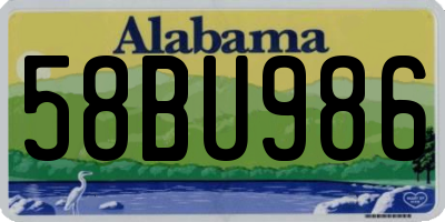 AL license plate 58BU986