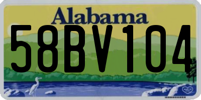 AL license plate 58BV104