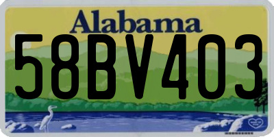 AL license plate 58BV403