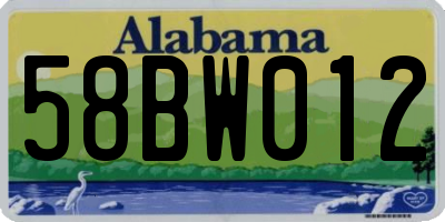 AL license plate 58BW012