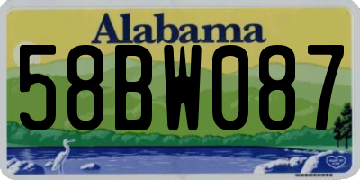 AL license plate 58BW087