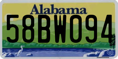 AL license plate 58BW094