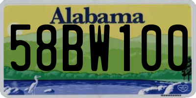 AL license plate 58BW100