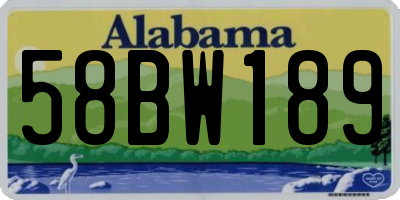 AL license plate 58BW189